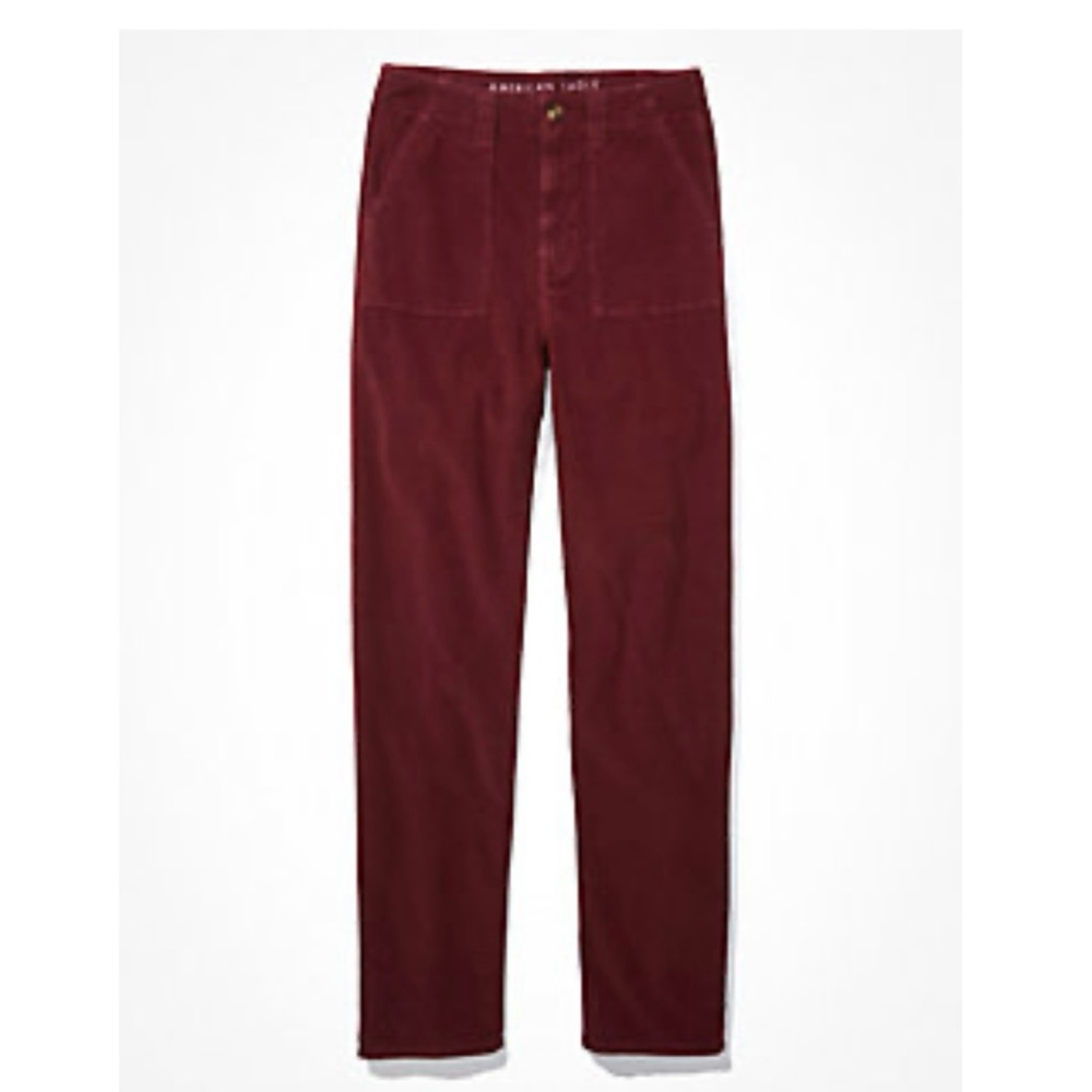 American eagle light weight corduroy highest waist baggy straight pant